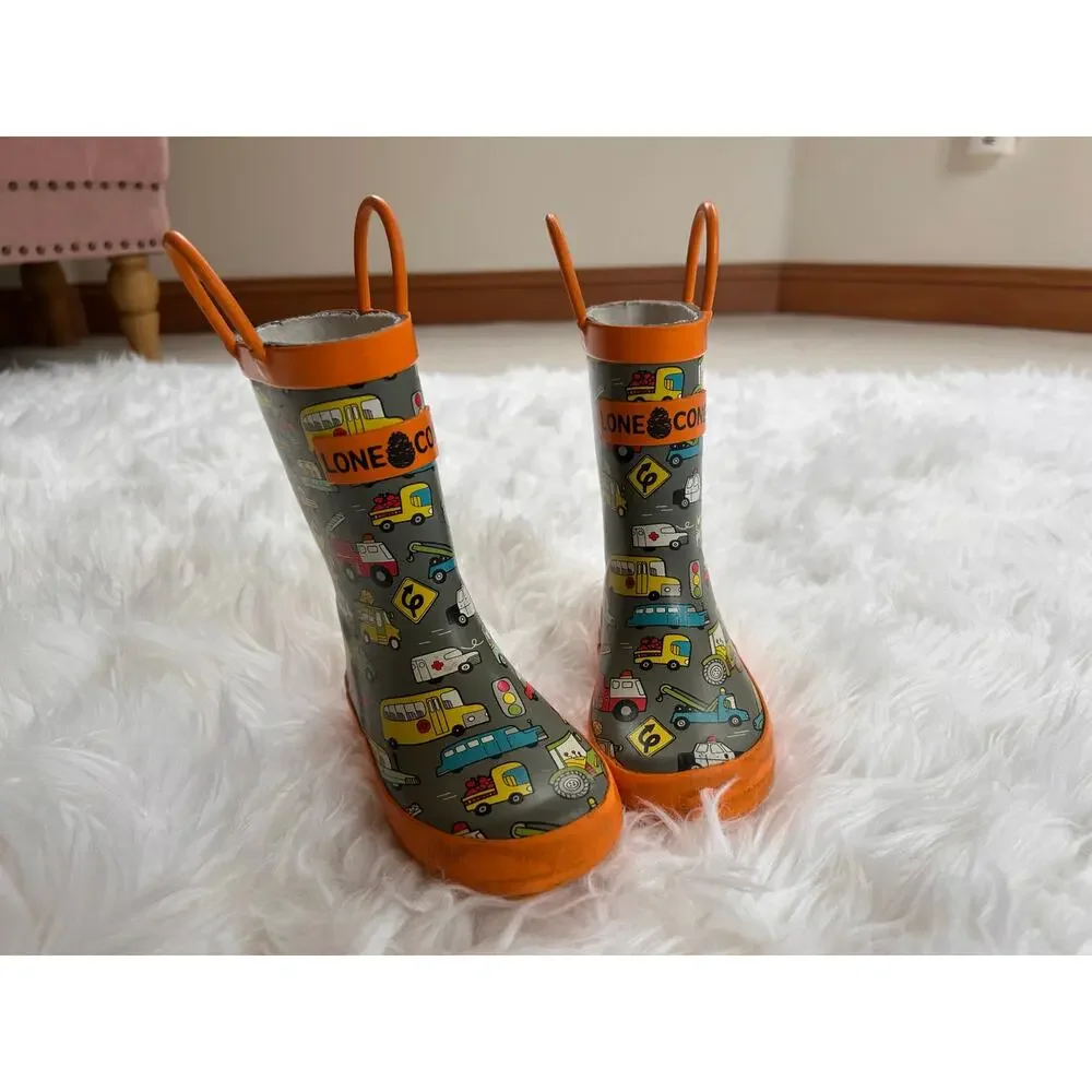 Lone Cone Toddler Rain Boots Car Print